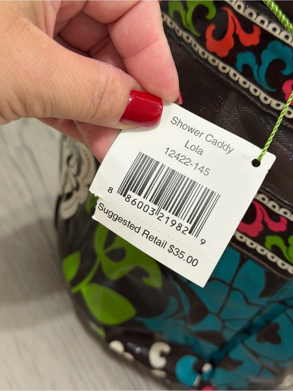 NEW Vera Bradley “Lola” Shower Caddy Mesh Freestanding Bottom Water Resistant - Picture 3 of 11